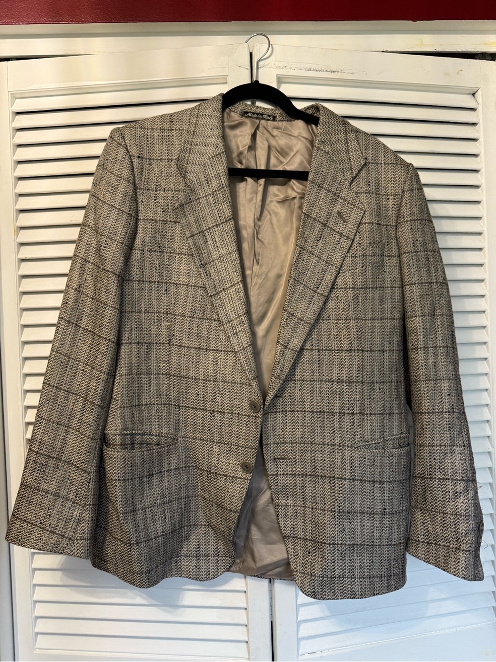 Mani by Giorgio Armani Men's Gray Glen Plaid Blazer - Classic Tailored Jacket